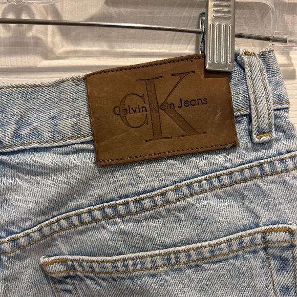 Calvin Klein Shorts VTG 90s Light Blue Wash Classic Fit Button Fly Made USA 7/M - Picture 6 of 10